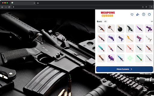 Weapons Cursor - Arsenal Cursor for Chrome :: Arm your browser with Weapons cursors. Perfect for fans of swords, guns & medieval and modern armory!
