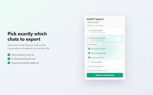 ChatGPT Power Exporter :: Export ChatGPT chats to HTML, JSON or Markdown. Fast bulk export from your session. Not uploaded to our servers.
