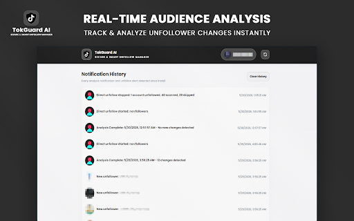 TokGuard AI for TikTok - Smart Unfollow Manager :: Secure & smart TikTok tool to analyze followers, track unfollowers automatically, and clean your profile with TokGuard AI.