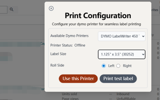 AZ Label Printer :: Print Amazon product item labels directly from Seller Central to thermal printers, no more PDF downloads or manual paper-cutting