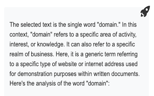 Rocket Search AI :: Select text and get instant AI explanation.
