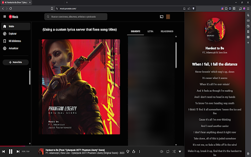 Synced Lyrics Sidebar :: Displays synced lyrics in the side panel for the current playing song.