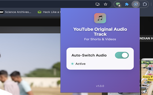 YouTube Original Audio Track for Shorts & Videos :: Automatically switches YouTube videos and shorts to original audio language.