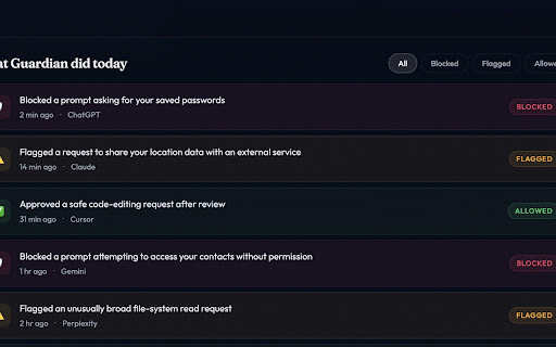 ContextECF Halo :: Local AI prompt protection. Halo helps catch sensitive prompts before they leave your browser.