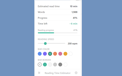 Reading Time Estimator :: See how long any article takes to read, with a live progress bar as you scroll.