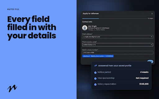 Jobwhisper Auto Apply :: Auto-apply to jobs on LinkedIn, Indeed, Glassdoor and Workable from a side panel.