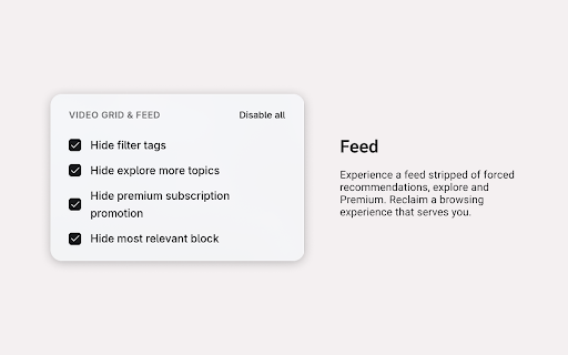 Secare :: Disable Youtube UI elements with single click