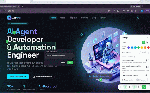 DevEye :: Click an element, leave a note, and copy structured Markdown feedback your AI coding agent can act on instantly.
