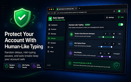 WhatsApp Bulk Sender — Free WA Auto Sender :: Free WhatsApp bulk sender with human-like typing & smart delays. Send bulk messages without API or saving contacts.