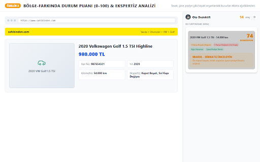 Sarı Site Dedektifi :: Araç ilanlarında durum puanı, boya/hasar analizi, fiyat geçmişi ve benzerlerine göre ucuz/pahalı karşılaştırması. Siteye dokunmaz.