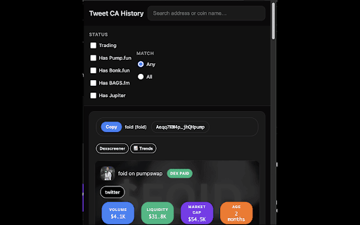 Tweet CA Helper - Chainsight :: Detects contract addresses on X. Adds Explorer & Dexscreener links with Trading/Verified badges. No trading, just info.