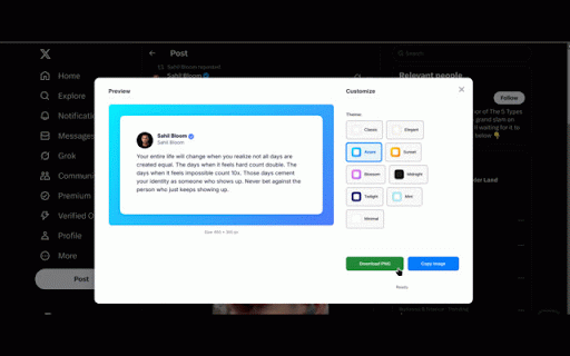 ShareTweet :: Create beautiful, shareable images of tweets directly from X.com.