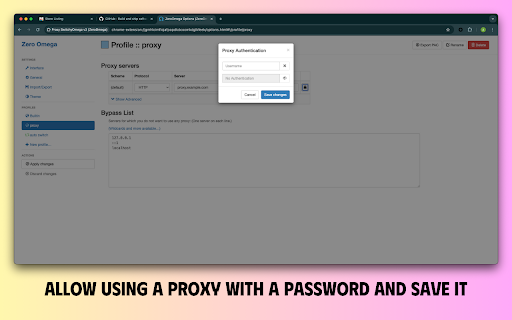 Proxy SwitchyOmega v3 (ZeroOmega) :: Manage and switch between multiple proxies quickly & easily.