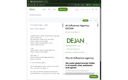 Page to Markdown :: Copies the visible page content area as structured Markdown, following Chrome's Annotated Page Content design.