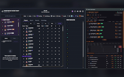 Data Draft — DDAI Draft Board :: Data Draft (DDAI) live draft board + VORP+ recommendations for Yahoo fantasy hockey drafts.