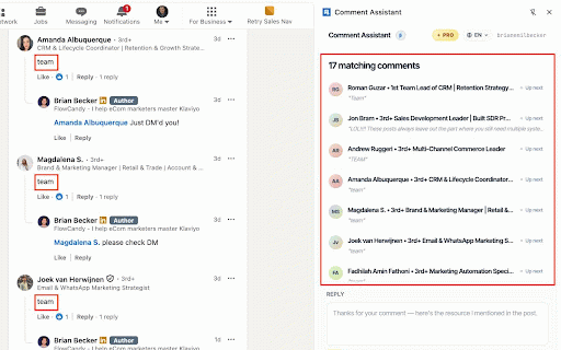 Comment Assistant :: Helps creators manage conversations and respond faster to engagement on their LinkedIn posts.