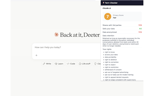 Policy Checker :: Instantly see how a website handles your data — privacy score, key findings, and plain-English summary.