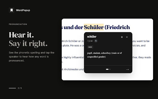 WordPopup: Instant Dictionary, Meaning & Pronunciation Popup :: Select any word to see its meaning, pronunciation and examples. Save words to build your vocabulary. English & German.