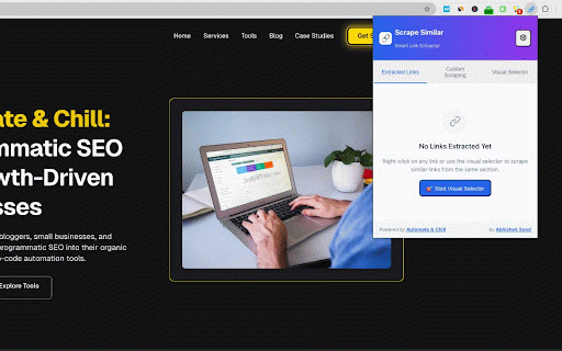 Scrape Similar - Smart Link Extractor :: Smart links scraping with visual selector and custom CSS/XPath support. Extract similar links in 2 clicks.