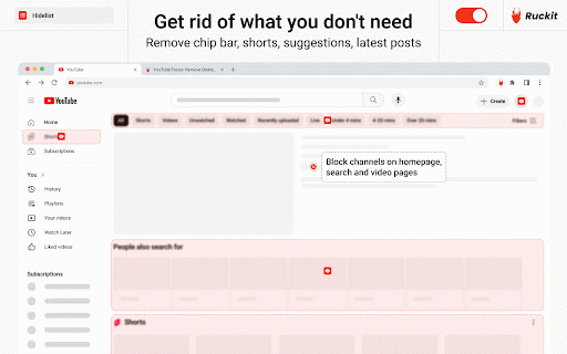 YouTube Focus: Remove Distractions, Shorts, Suggestions :: Hide or block distracting YouTube content to improve your concentration and use information rationally