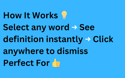 Word Definer :: Select any word on a webpage to see its definition in a small popup