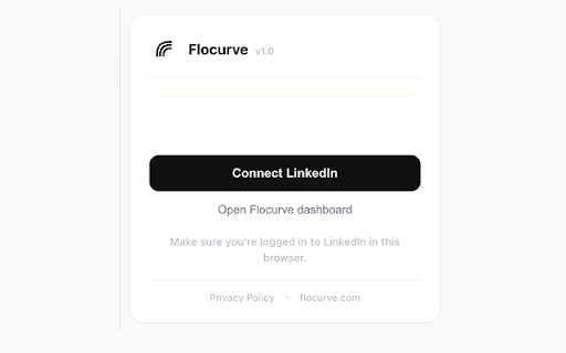 Flocurve — LinkedIn Connector :: Seamlessly links your LinkedIn session to Flocurve for smarter prospecting. One-click setup — no passwords shared.