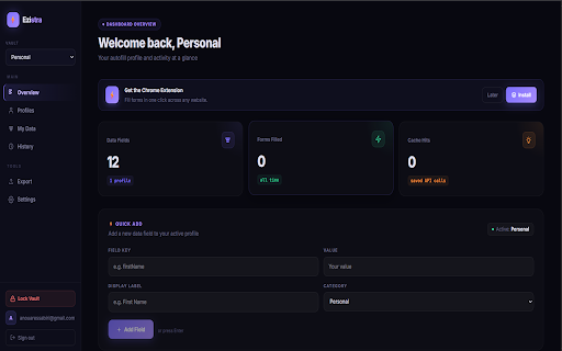 Ezistra - AutoFill Assistant :: AI-powered form autofill. Fill any form instantly with your saved profiles.