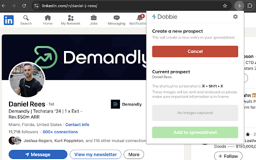Dobbie :: Effortlessly gather LinkedIn data and organize it into spreadsheets with Dobbie. Perfect for securing warm introductions, Dobbie…