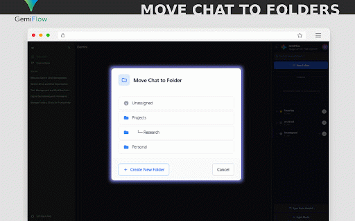 Gemini Chat & Folders Organizer - GemiFlow :: Organize Google Gemini chats with folders, prompt libraries, custom instructions, and a unified sidebar interface.