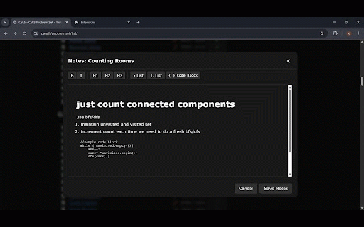 CSES EXTENSION :: Enhance your CSES experience with notes, tags, stats, and automation tools.