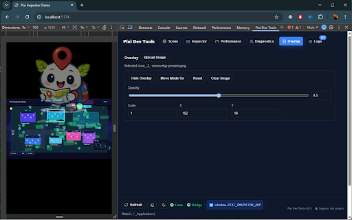 Pixi Dev Tools :: Inspect PixiJS applications from Chrome DevTools.