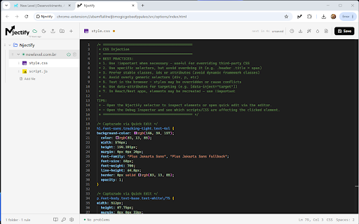 Njectify - Customize any website with CSS and JavaScript :: Customize any website in real time by injecting CSS & JavaScript