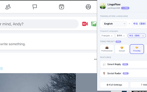 LingoFlow :: Seamless multilingual writing with instant translation
