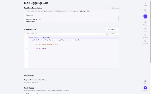 CodeCoach – AI LeetCode Interview Coach :: AI coding interview coach for LeetCode and Programmers with progressive hints, debugging, code review, and weakness tracking.
