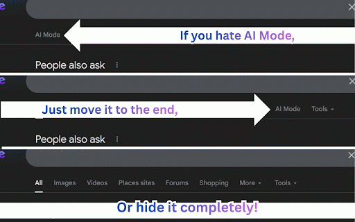 Disable AI Mode & AI Overview :: Remove AI Mode and AI Overview from Google Search.