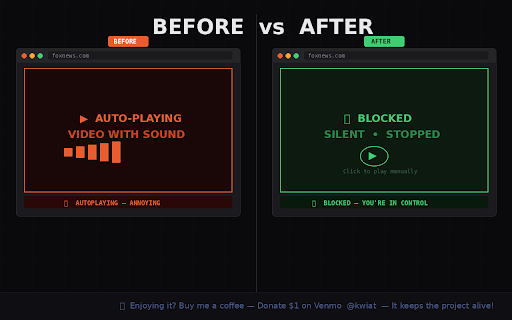 HTML5 & Autoplay Blocker :: Blocks HTML5 media autoplay and gives you control over video/audio on every site.