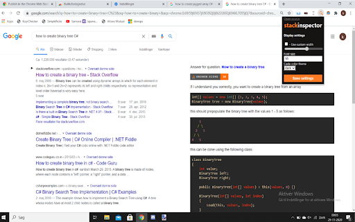 stackinspector :: Provides you with a "inspection/quick-view" of the best matching answer from stackoverflow, related to your google search, in the…