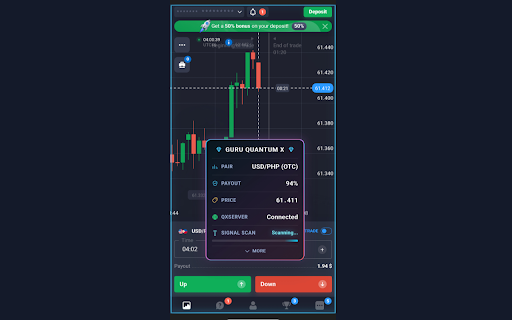 GURU QUANTUM X :: AI market analysis and signal bot for Quotex pages.