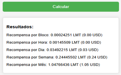 Calculadora Limercoin :: Calculadora de recompensas de mineração com anúncios integrados
