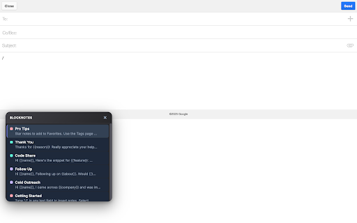 BlockNotes :: Smart clipboard and context-aware text expander. Save snippets, templates, and code blocks. Insert anywhere with /.