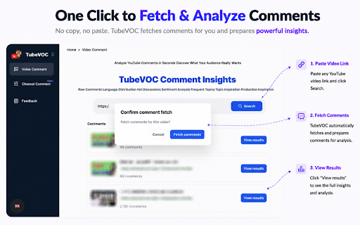 TubeVOC - YouTube Comment Insights :: Analyze YouTube comments and discover what your audience really wants.