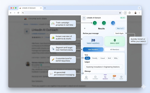 LinkedIn AI Outreach :: Generate personalized outreach messages for LinkedIn outreach campaigns