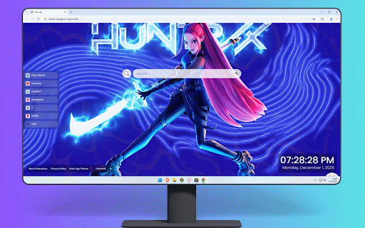 Mira KPop Demon Hunters Live Wallpaper :: Mira K-pop demon hunter with pink hair, cyan blade in dynamic neon blue atmosphere.