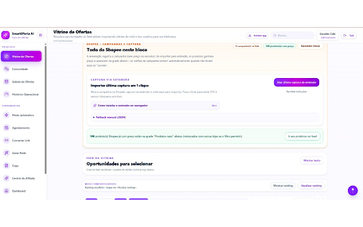 SmartOferta Capture :: Captura ofertas Shopee, Mercado Livre, Magalu e Amazon no seu navegador e importa no SmartOferta (Galeria, Vitrine ou Admin).