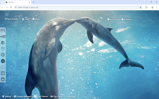 Dolphin Wallpaper :: Dolphin wallpaper turn new tab to custom HD Dolphin background. Cute Dolphins wallpaper background themes for animal fans.