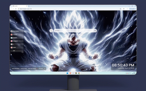 Goku White Rage Live Wallpaper :: Goku unleashes blinding white energy as lightning erupts from his transformed form.