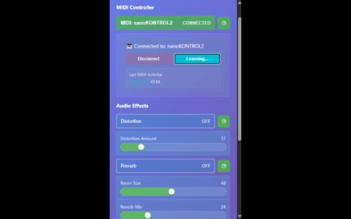 Sound Tools :: A browser extension providing audio FXs to the browser and that can connect to MIDI controllers
