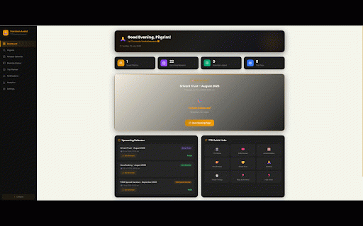 Darshan Assist :: Fastest TTD Tirumala Darshan booking assistant with 1-click Tatkal autofill, CAPTCHA focus, release countdowns & trip planning.