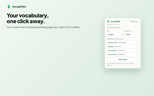 VocabMint :: Translate words, save vocabulary, and see words you've already learned highlighted across the web.