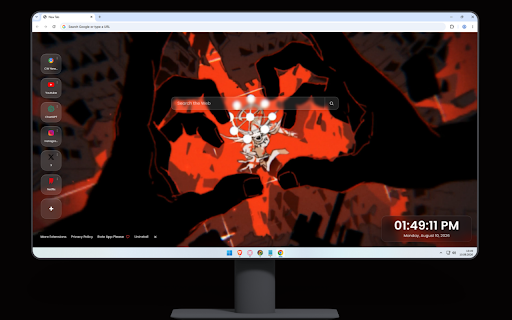 Sukuna Vs Mahoraga Domain Expansion Jujutsu Kaisen Live Wallpaper :: Sukuna's silhouetted hands form a domain expansion, framing Mahoraga in a fiery, apocalyptic city ruin.